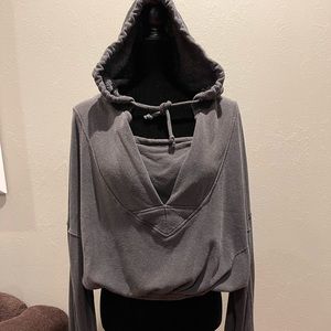 Free people, gray, elastic waist, sweatshirt, size medium